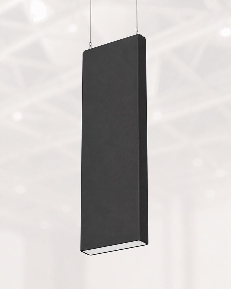 Blade fabric hanging sign — tall and narrow — printed by Red Bliss, Las Vegas