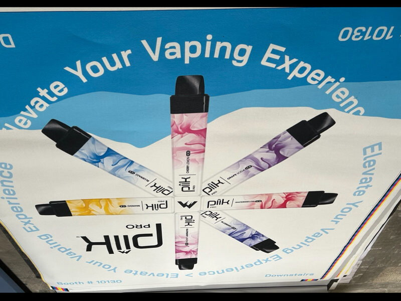 Colorful product and brand graphics on a printed floor sheet before installation