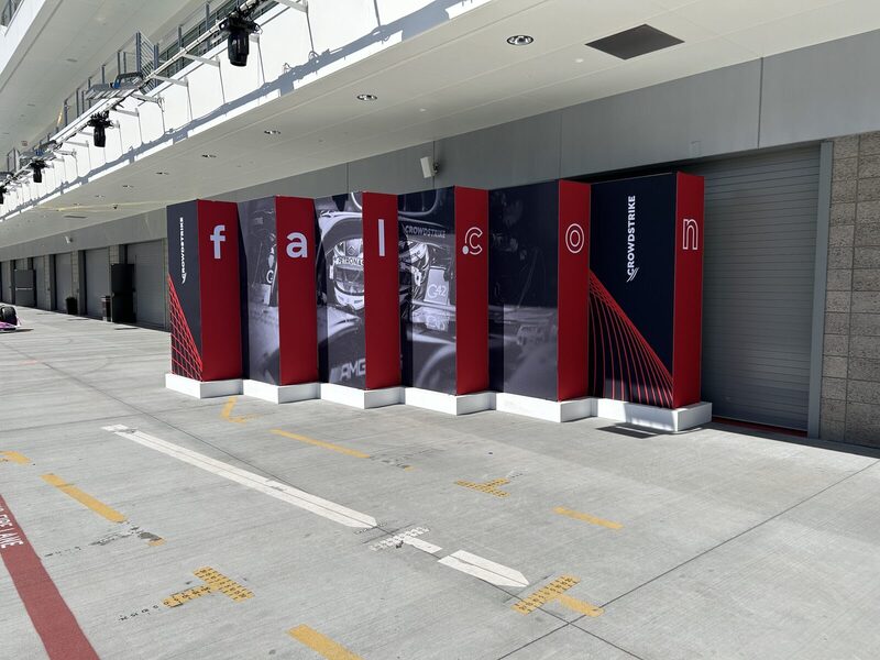 Event step and repeat backdrop — printed by Red Bliss, Las Vegas