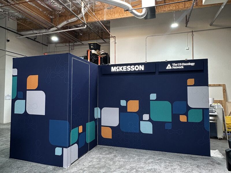 Modular aluminum frame system with fresh SEG graphics — printed by Red Bliss, Las Vegas